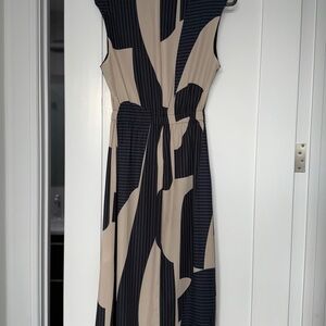 nOir Jewelry Black and Cream Maxi Dress
